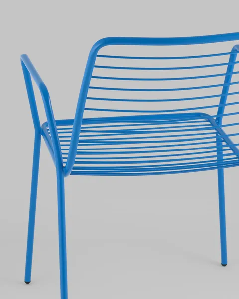 Изображение товара Стул садовый Stool Group Дели с подлокотниками / LV-107-5015 (металл голубой)