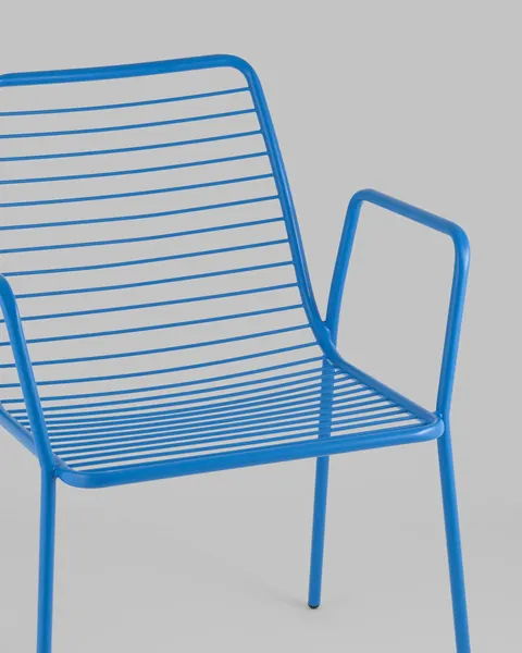 Изображение товара Стул садовый Stool Group Дели с подлокотниками / LV-107-5015 (металл голубой)