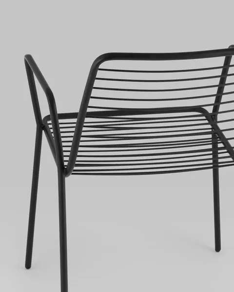 Изображение товара Стул садовый Stool Group Дели с подлокотниками / LV-107-9005 (металл черный)