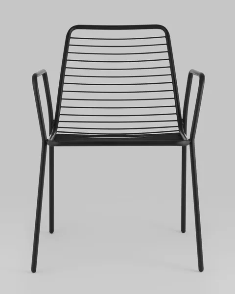 Изображение товара Стул садовый Stool Group Дели с подлокотниками / LV-107-9005 (металл черный)