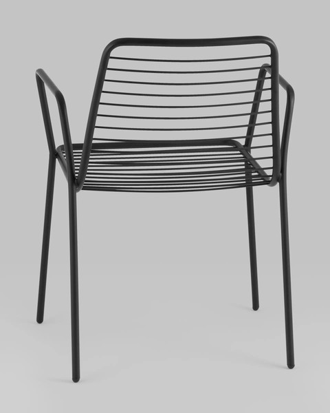 Изображение товара Стул садовый Stool Group Дели с подлокотниками / LV-107-9005 (металл черный)