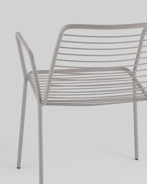 Изображение товара Стул садовый Stool Group Дели с подлокотниками / LV-107-7036 (металл серый)