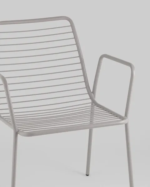 Изображение товара Стул садовый Stool Group Дели с подлокотниками / LV-107-7036 (металл серый)