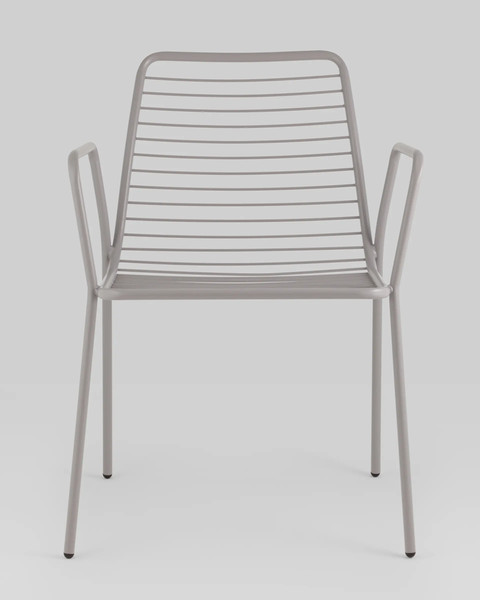 Изображение товара Стул садовый Stool Group Дели с подлокотниками / LV-107-7036 (металл серый)