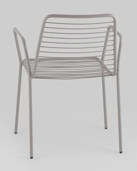 Изображение товара Стул садовый Stool Group Дели с подлокотниками / LV-107-7036 (металл серый)