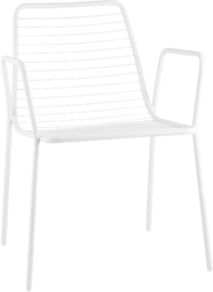 Изображение товара Стул садовый Stool Group Дели с подлокотниками / LV-107-9016 (металл белый)