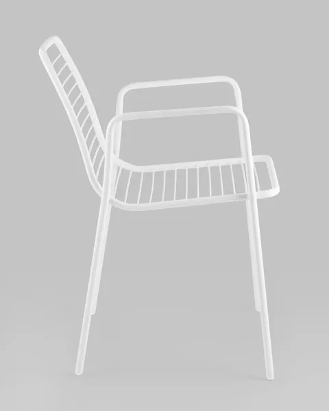 Изображение товара Стул садовый Stool Group Дели с подлокотниками / LV-107-9016 (металл белый)