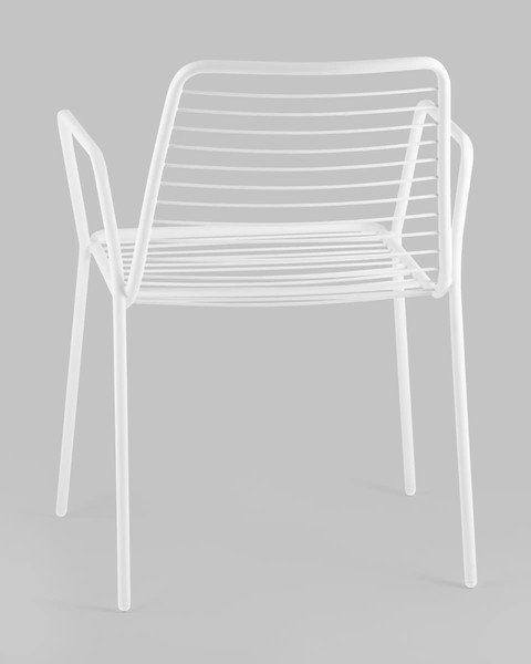 Изображение товара Стул садовый Stool Group Дели с подлокотниками / LV-107-9016 (металл белый)