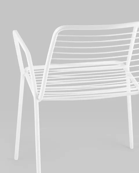 Изображение товара Стул садовый Stool Group Дели с подлокотниками / LV-107-9016 (металл белый)
