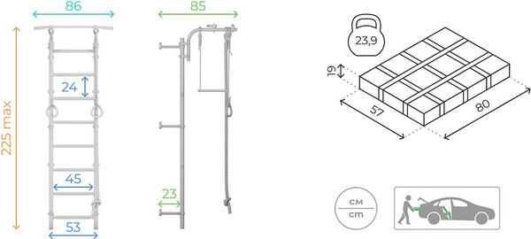Изображение товара Детский спортивный комплекс Romana Next Top / 01.21.8.06.490.03.06-24 (зеленое яблоко)