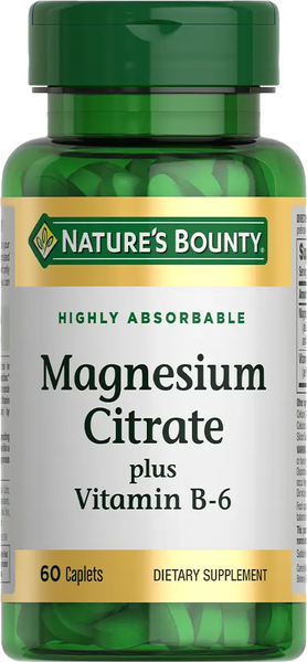 Изображение товара Витаминно-минеральный комплекс Nature's Bounty Цитрат магния с витамином В-6 (60 таблеток)