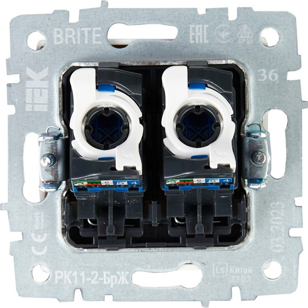 Изображение товара Розетка IEK Brite BR-K20-2-K36 (жемчуг)