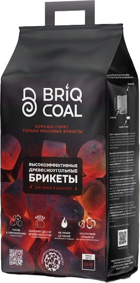 Изображение товара Угольные брикеты Briq Coal Древесноугольные (2.5кг)