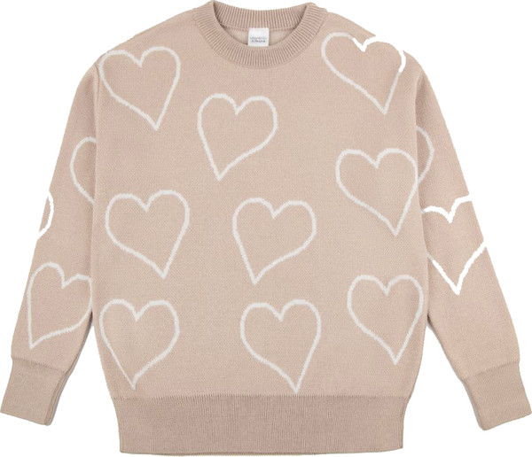 Изображение товара Свитер детский Amarobaby Heart / AB-OD24-H26/03-122 (бежевый, р.122)