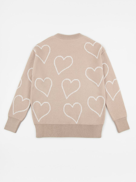 Изображение товара Свитер детский Amarobaby Heart / AB-OD24-H26/03-122 (бежевый, р.122)