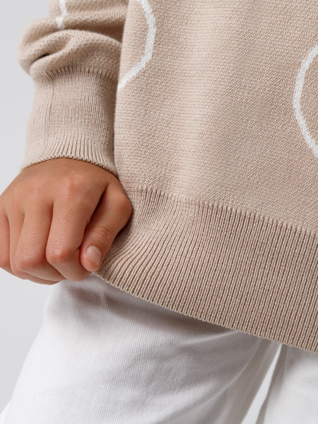 Изображение товара Свитер детский Amarobaby Heart / AB-OD24-H26/03-128 (бежевый, р.128)