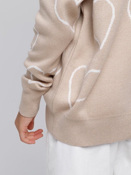 Изображение товара Свитер детский Amarobaby Heart / AB-OD24-H26/03-128 (бежевый, р.128)