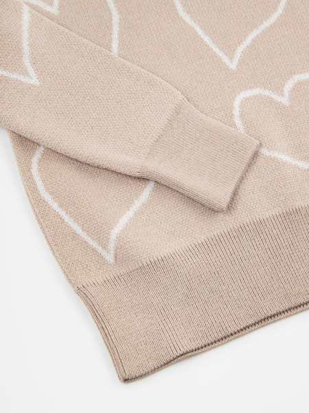 Изображение товара Свитер детский Amarobaby Heart / AB-OD24-H26/03-128 (бежевый, р.128)