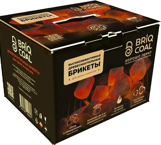 Изображение товара Угольные брикеты Briq Coal Древесноугольные (4кг)