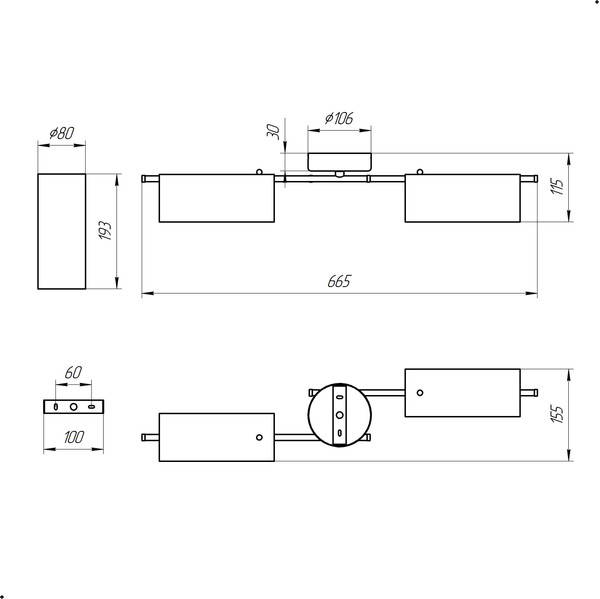 Изображение товара Потолочный светильник Элетех Экстра 141 НПБ 01-4x40-101 / 1005405407 (золотой)