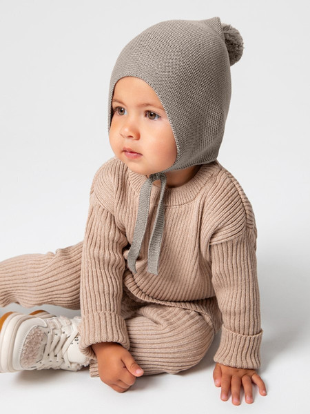Изображение товара Шапочка для малышей Amarobaby Pure Love Nice / AB-OD23-PLN16/12-40 (коричневый, р.40-42)