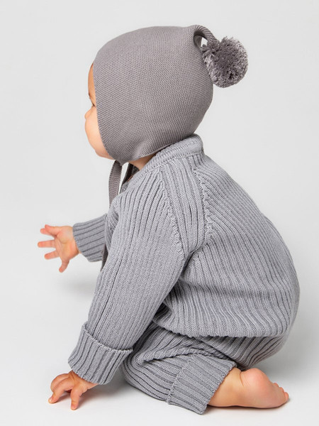 Изображение товара Шапочка для малышей Amarobaby Pure Love Nice / AB-OD23-PLN16/11-46 (серый, р.46-48)