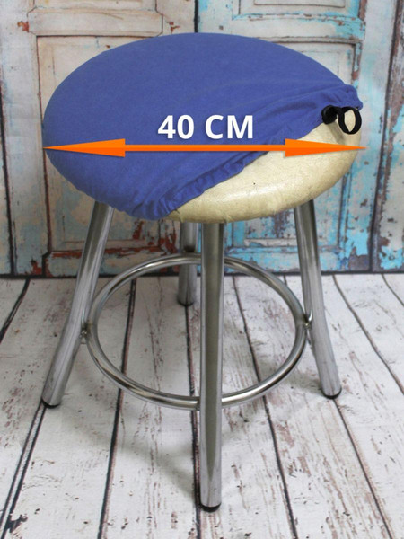 Изображение товара Чехол на табурет MATEX Velours / 45-779 (серо-голубой)