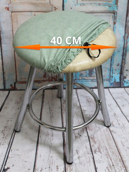 Изображение товара Чехол на табурет MATEX Velours / 45-830 (мятный)