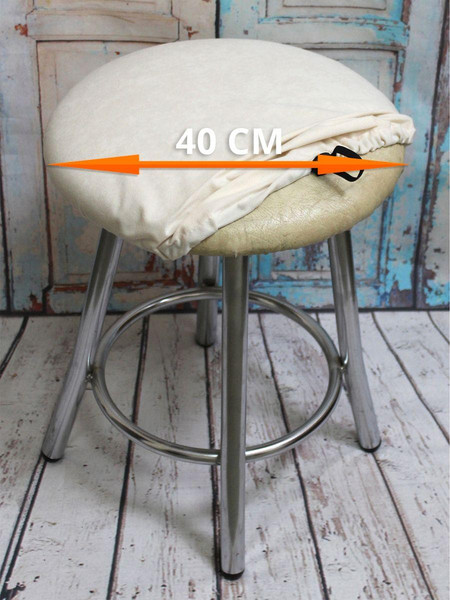 Изображение товара Чехол на табурет MATEX Velours / 45-854 (молочный)