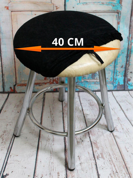 Изображение товара Чехол на табурет MATEX Velours / 45-861 (черный)