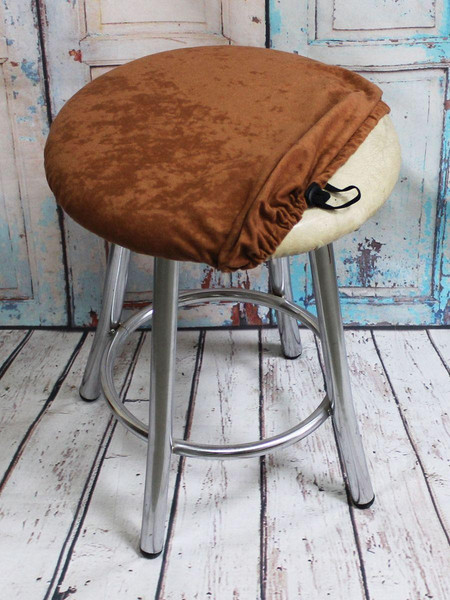 Изображение товара Чехол на табурет MATEX Velours / 57-406 (красно-коричневый)