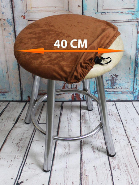 Изображение товара Чехол на табурет MATEX Velours / 57-406 (красно-коричневый)