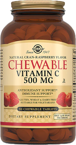 Изображение товара Витамин Solgar С с малиновым вкусом (90 таблеток)