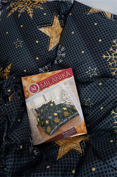 Изображение товара Комплект постельного белья Milanika Рождественская звезда Семейный (поплин)