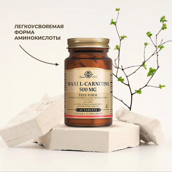 Изображение товара L-карнитин Solgar 500мг (30 таблеток)