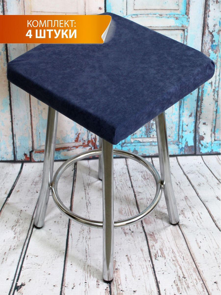 Изображение товара Комплект подушек на стул MATEX Velours Cuadro / 46-684 (серо-голубой)