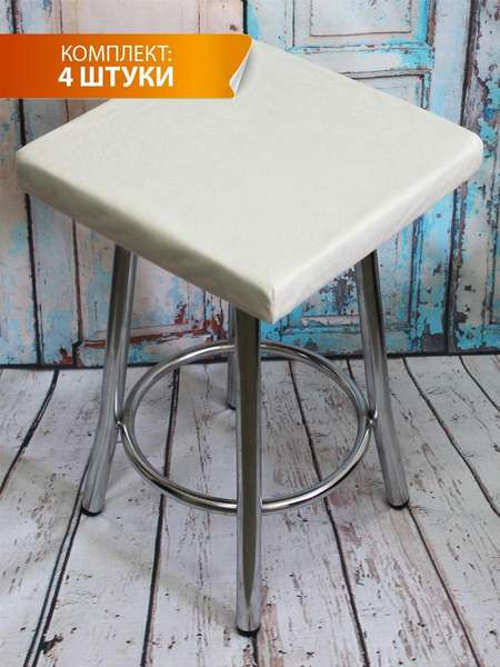 Изображение товара Комплект подушек на стул MATEX Velours Cuadro / 46-769 (молочный)