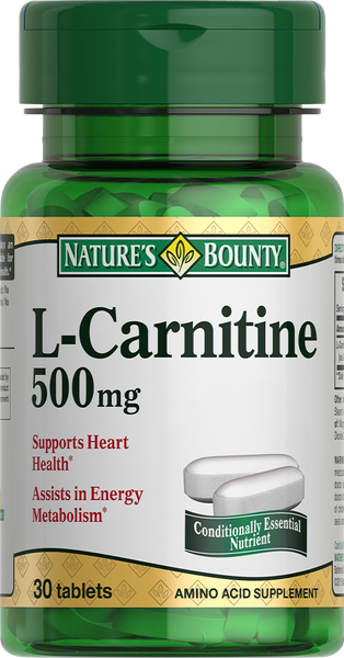 Изображение товара L-карнитин Nature's Bounty 500мг (30 таблеток)