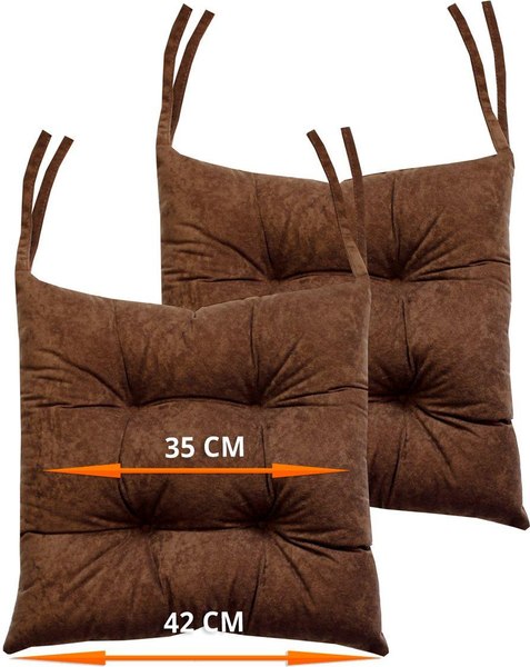 Изображение товара Комплект подушек на стул MATEX Velours / 47-247 (коричневый)