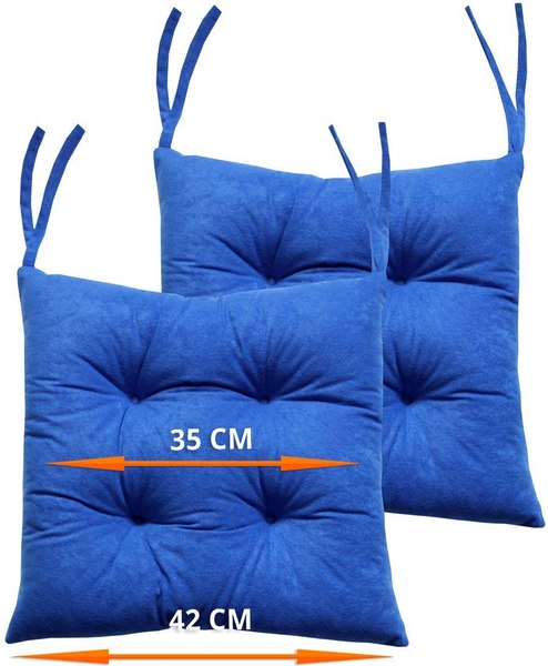 Изображение товара Комплект подушек на стул MATEX Velours / 47-285 (синий)