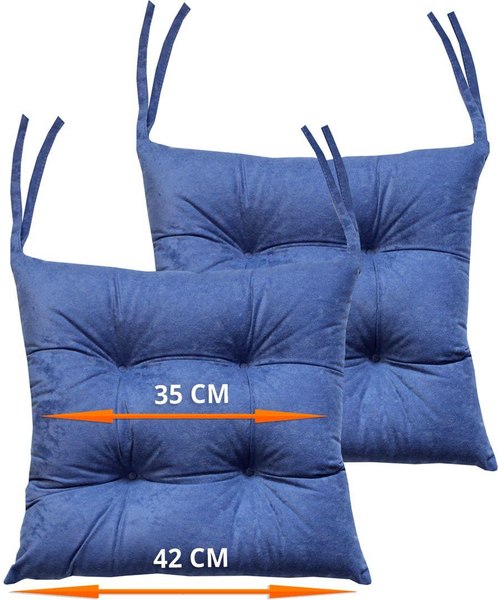 Изображение товара Комплект подушек на стул MATEX Velours / 47-315 (серо-голубой)
