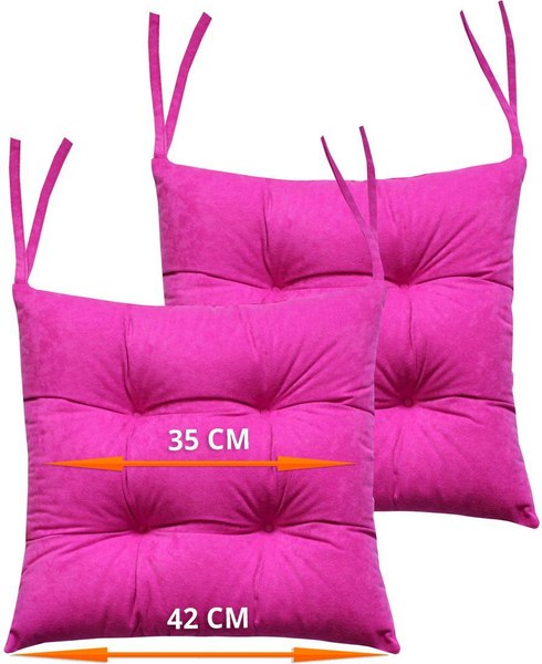 Изображение товара Комплект подушек на стул MATEX Velours / 47-322 (фуксия)