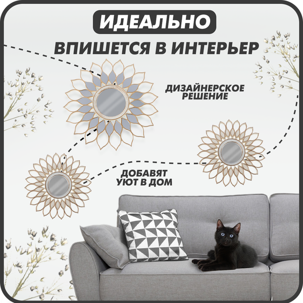 Изображение товара Комплект зеркал декоративных Solmax&Home HD56930 (5шт, белый)