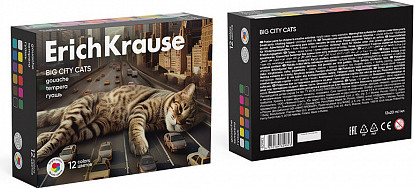 Изображение товара Гуашь Erich Krause Big City Cats / 62982 (12цв)