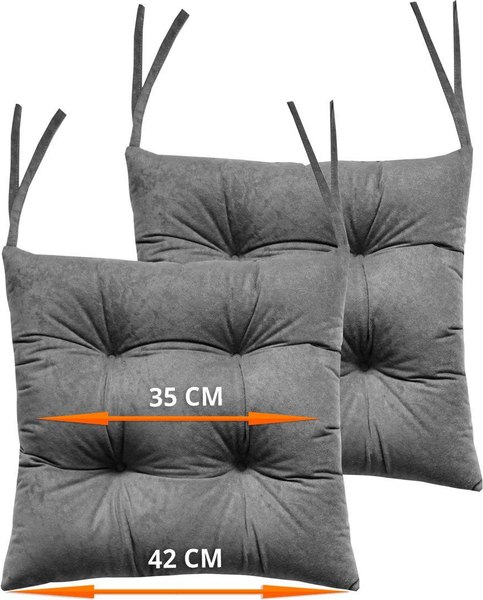 Изображение товара Комплект подушек на стул MATEX Velours / 47-384 (серый)