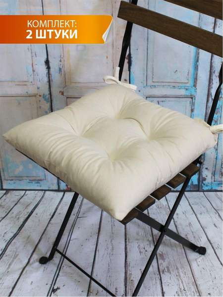 Изображение товара Комплект подушек на стул MATEX Velours / 47-391 (молочный)