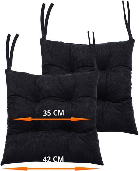 Изображение товара Комплект подушек на стул MATEX Velours / 47-407 (черный)