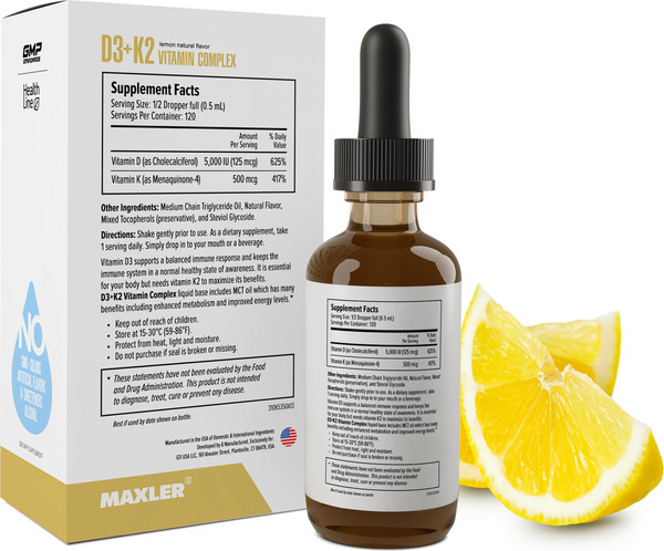 Изображение товара Мультивитаминный комплекс Maxler Д3 + К2 Витаминный комплекс (60мл)
