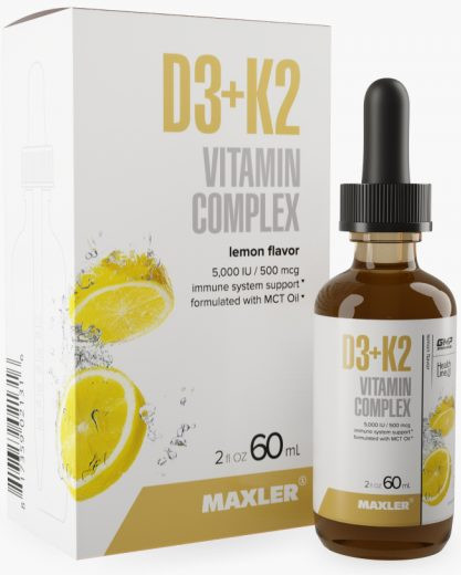 Изображение товара Мультивитаминный комплекс Maxler Д3 + К2 Витаминный комплекс (60мл)
