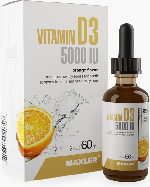 Изображение товара Витамин Maxler Витамин Д3 5000 IU со вкусом апельсина (60мл)